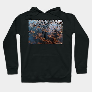 Oak Branch and Leaves in Frozen Lake Hoodie